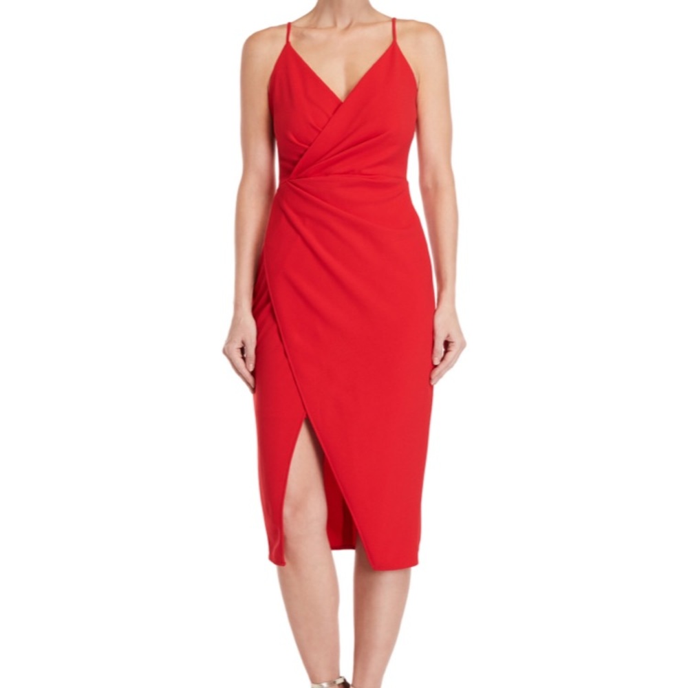 Betsey Johnson Faux Wrap V-Neck Dress